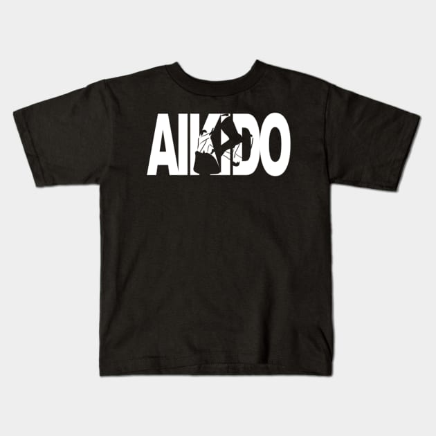 Aikido - Throw Dark Kids T-Shirt by Todd Henderson 